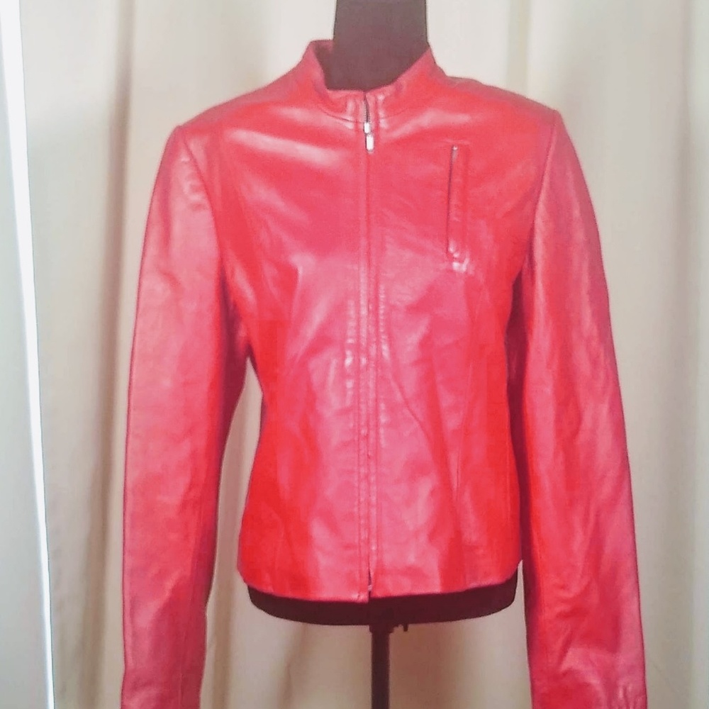Beautiful red leather jacket!